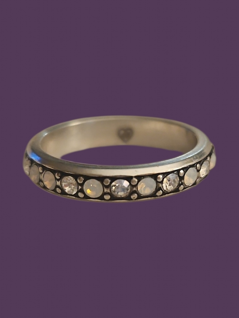 BRIGHTON Dainty Thin Stackable Crystal Eternity Band